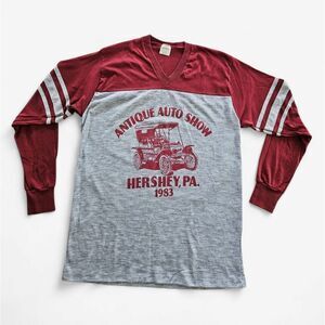 Vintage 1983 Hershey Antique Auto Car Show Jersey Style Long Sleeve Tee Shirt L
